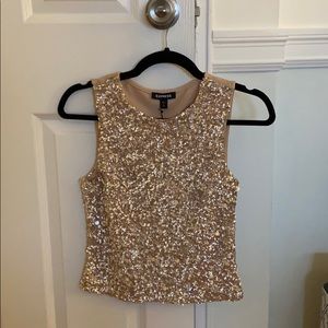 Express Gold Sequin Top